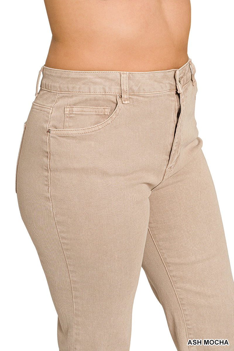 DMP-1847X5 Curvy High Waisted Frayed Hem Pants