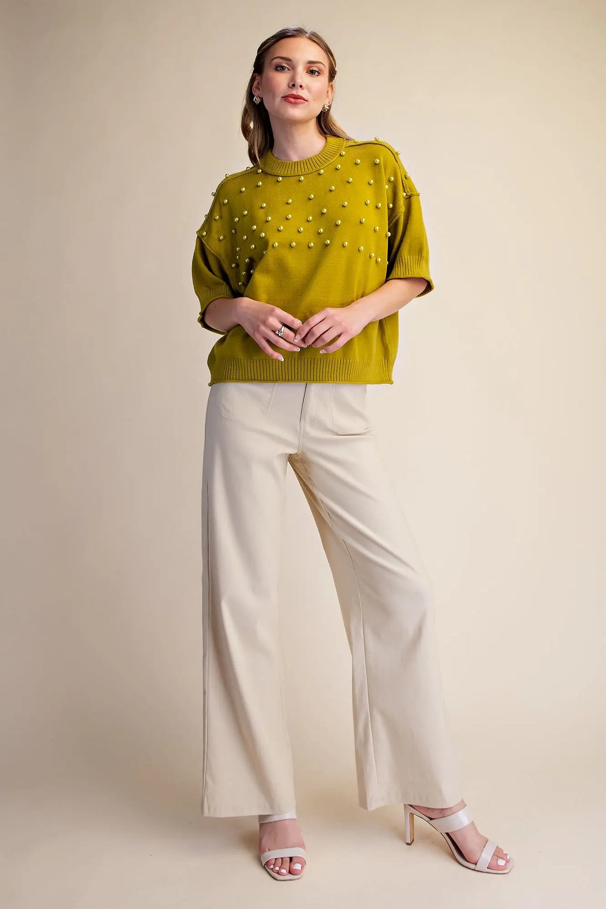 SW8233 Pearl Detail Sweater