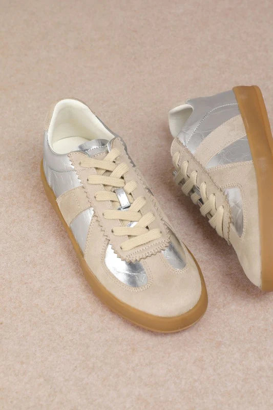 Vera Leather Suede Lace-Up Trainers