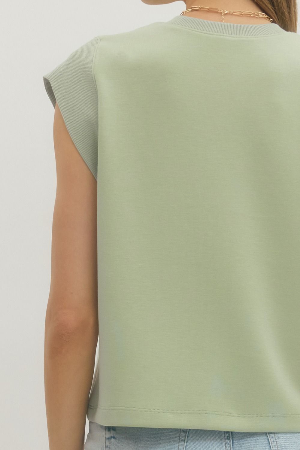 T28380 Solid Cap Sleeve Top