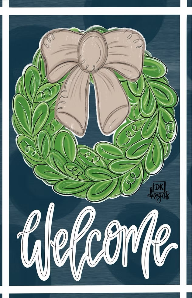 Mocha Wreath Garden Glam Flag