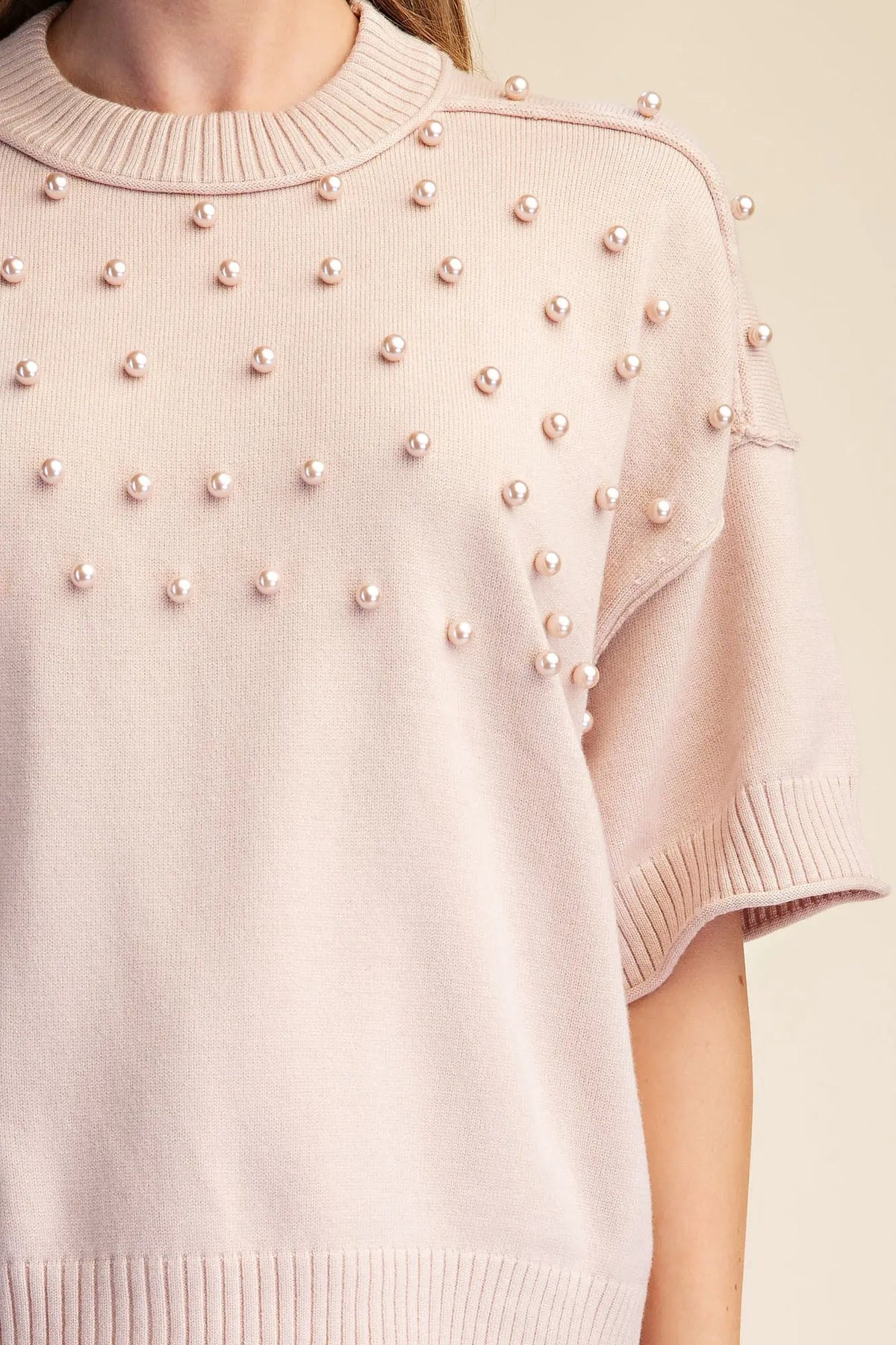 SW8233 Pearl Detail Sweater