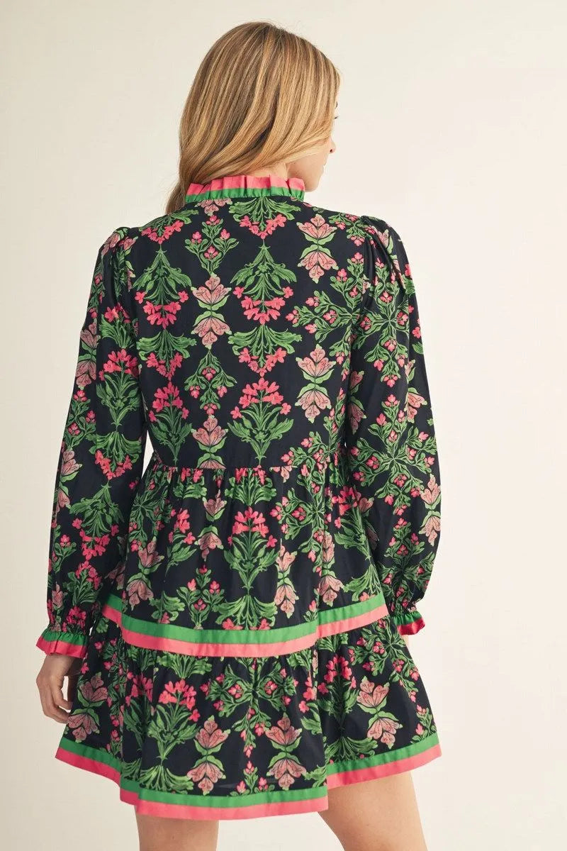 M50002 Floral Tiered Dress
