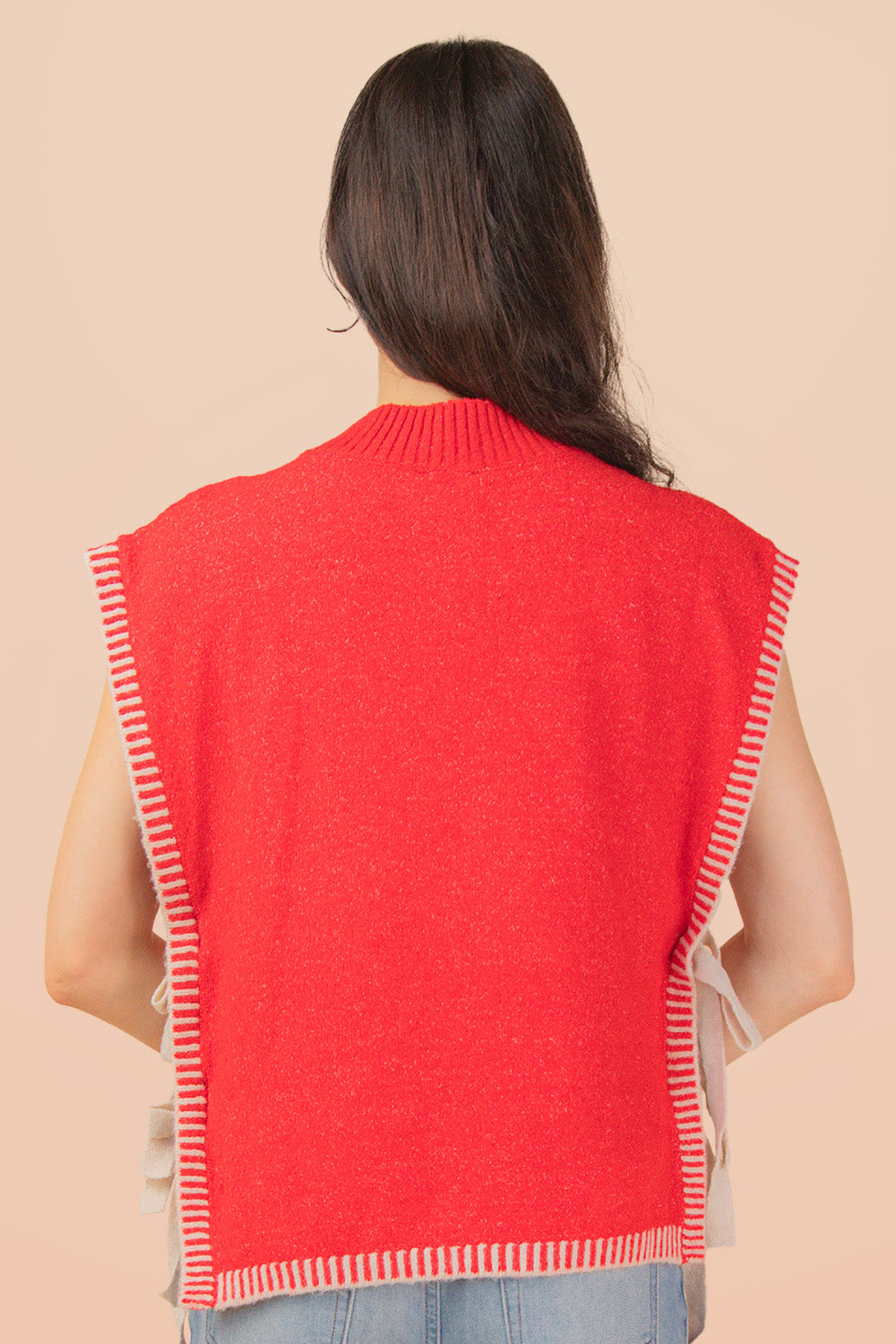 12W3547N Side Tie Sweater Vest