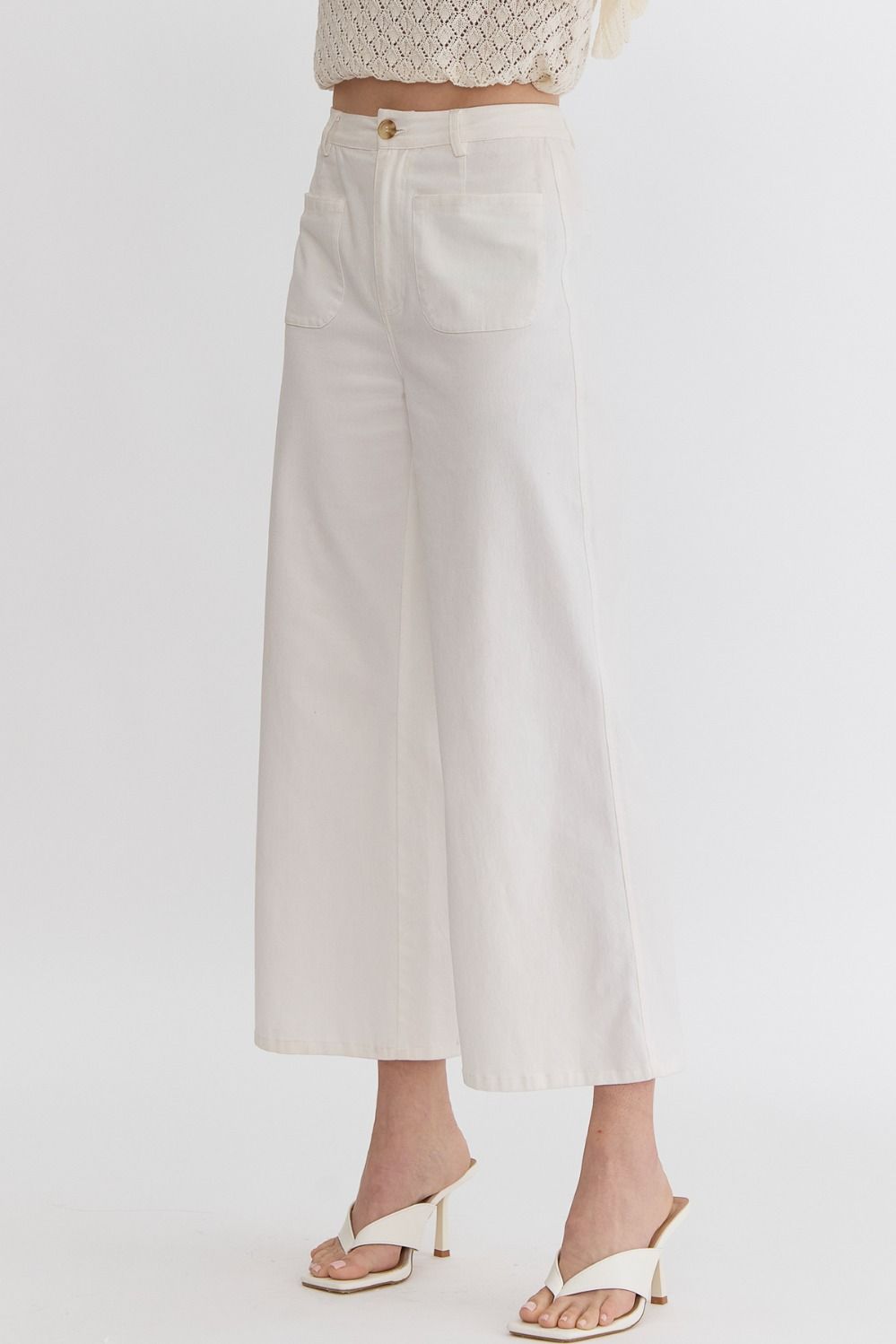 P23528 High Waisted Wide Leg Pants