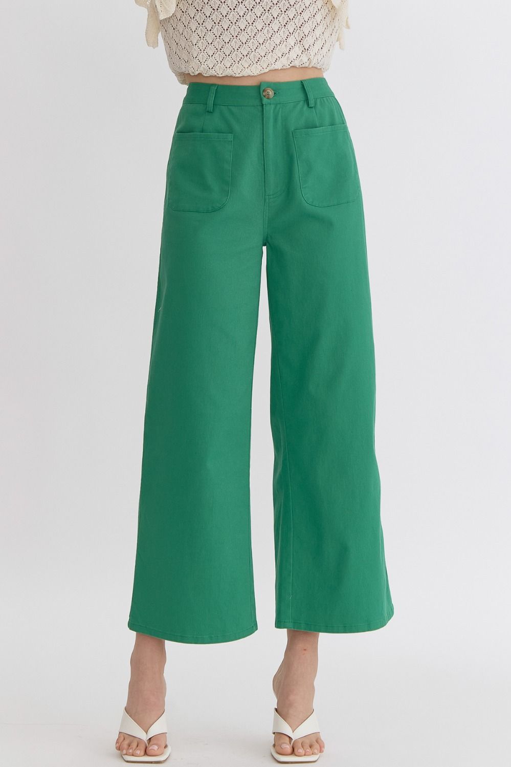 P23528 High Waisted Wide Leg Pants