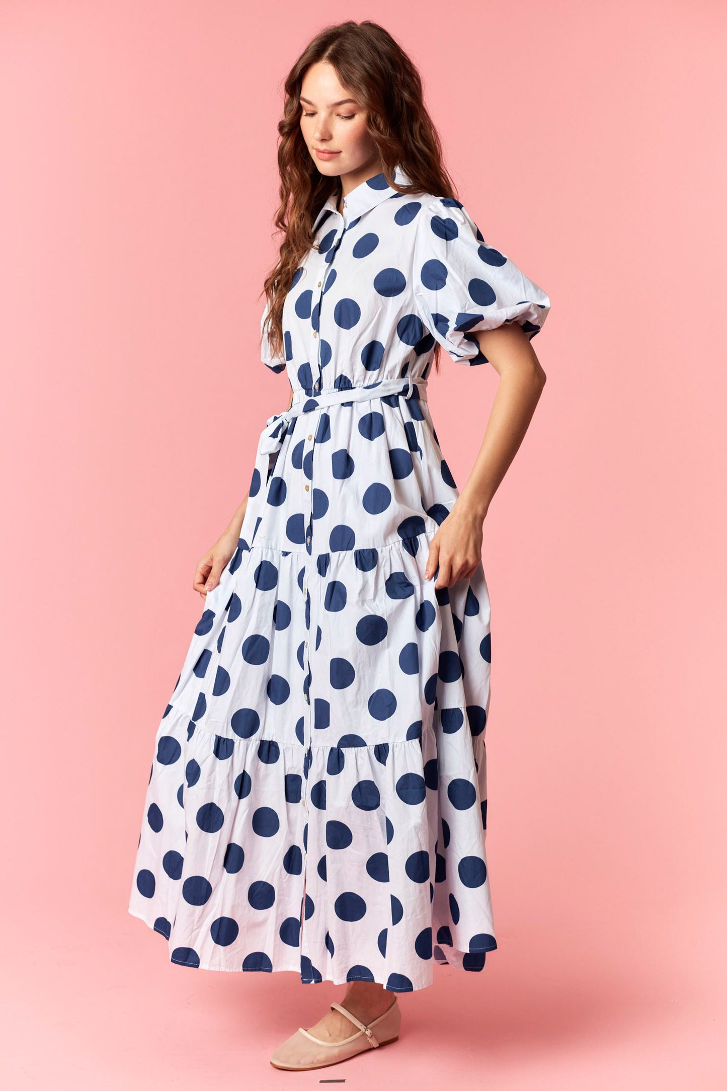 ID38916-14 Polka Dot Maxi Dress