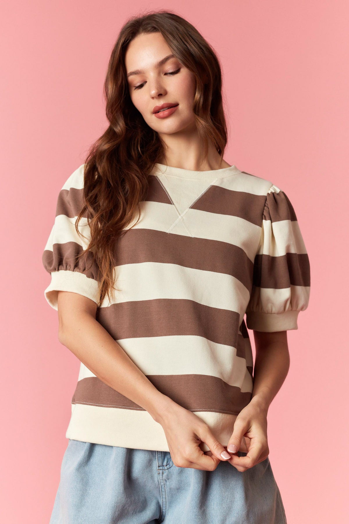 IKT200964-01 Wide Stripe Top