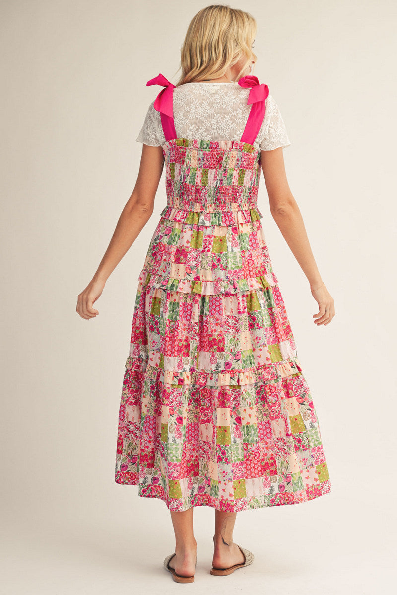 G15778 Patchwork Midi Dress