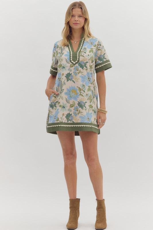 D27946 Floral Print Mini Dress