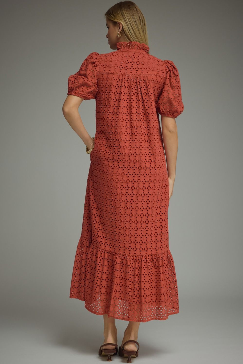 D29377 Eyelet Midi Dress