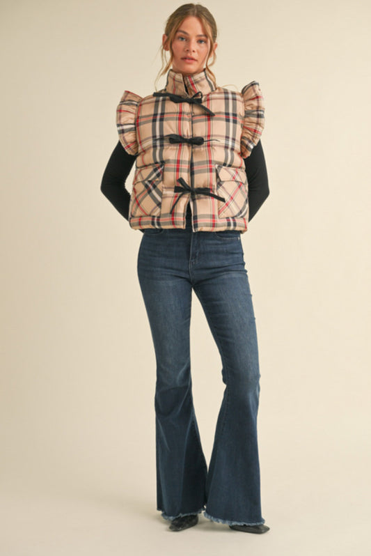 G14040 Plaid Puffer Vest