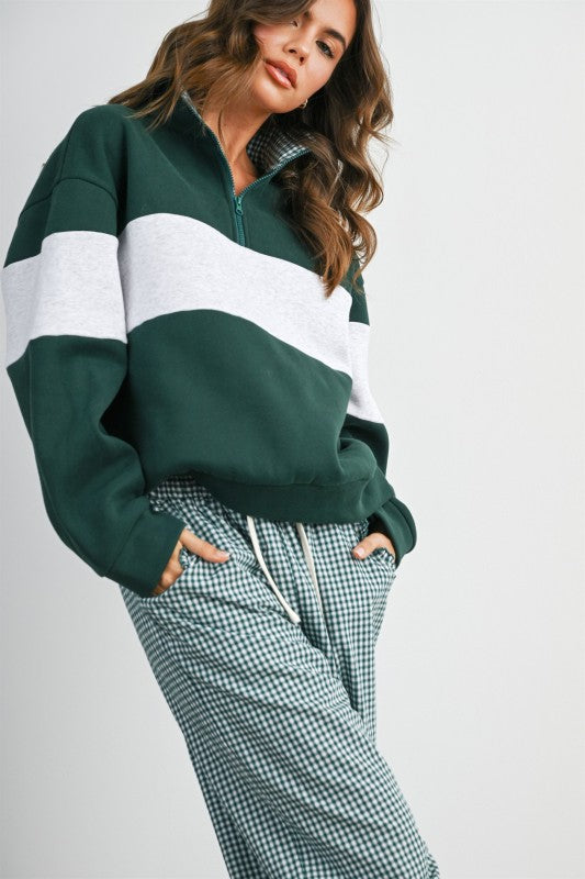BMT8510 Colorblock Quarter Zip Sweatshirt