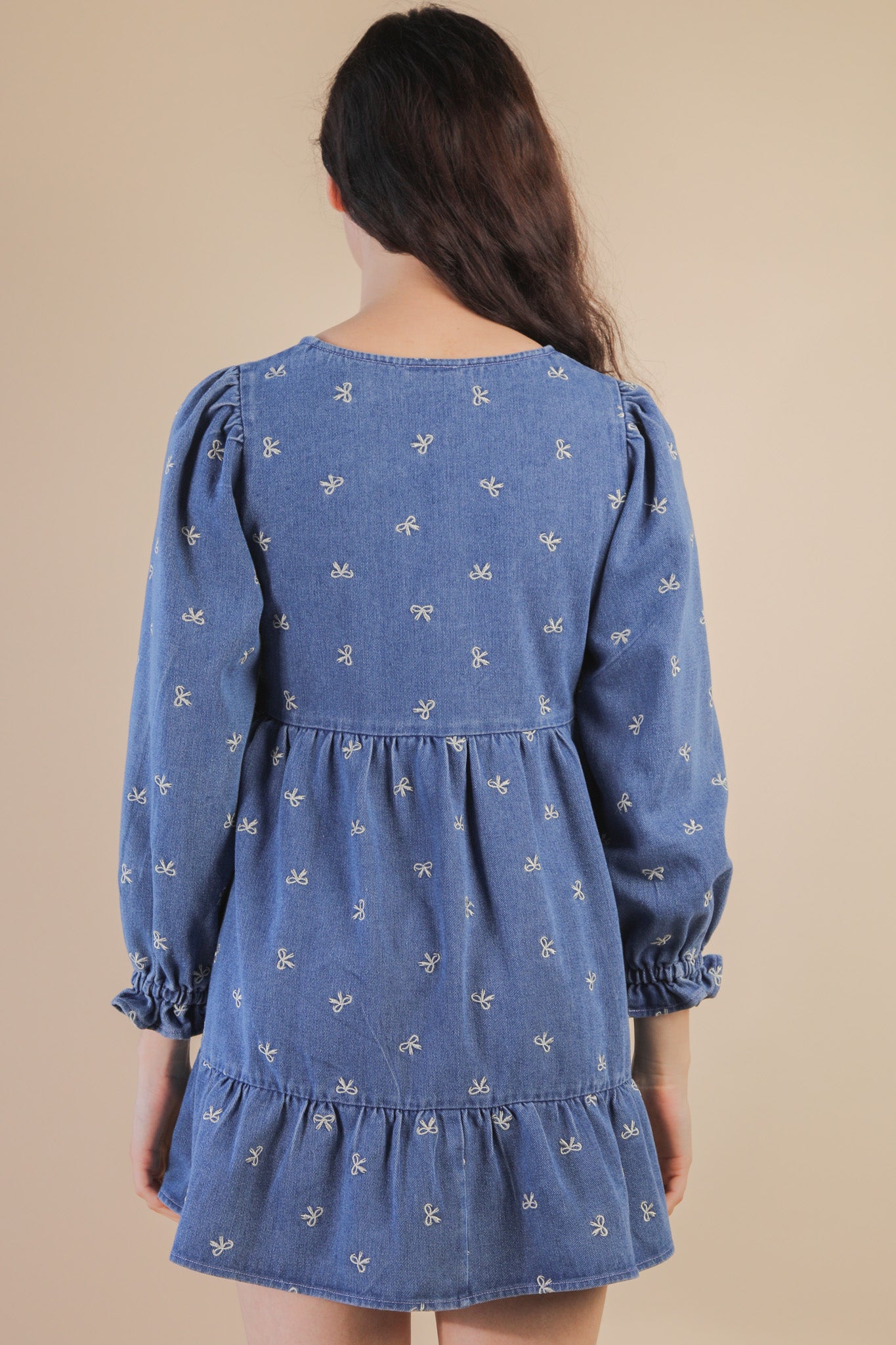 ND31898 Printed Denim Dress