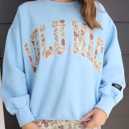 CAMO-9571 Light Blue Camo Sweatshirt