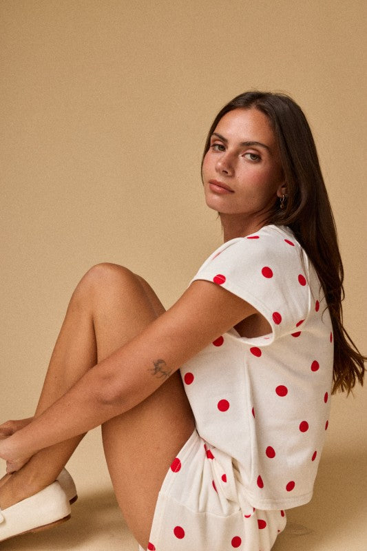 PX19510-1 Polka Dot Shorts Set