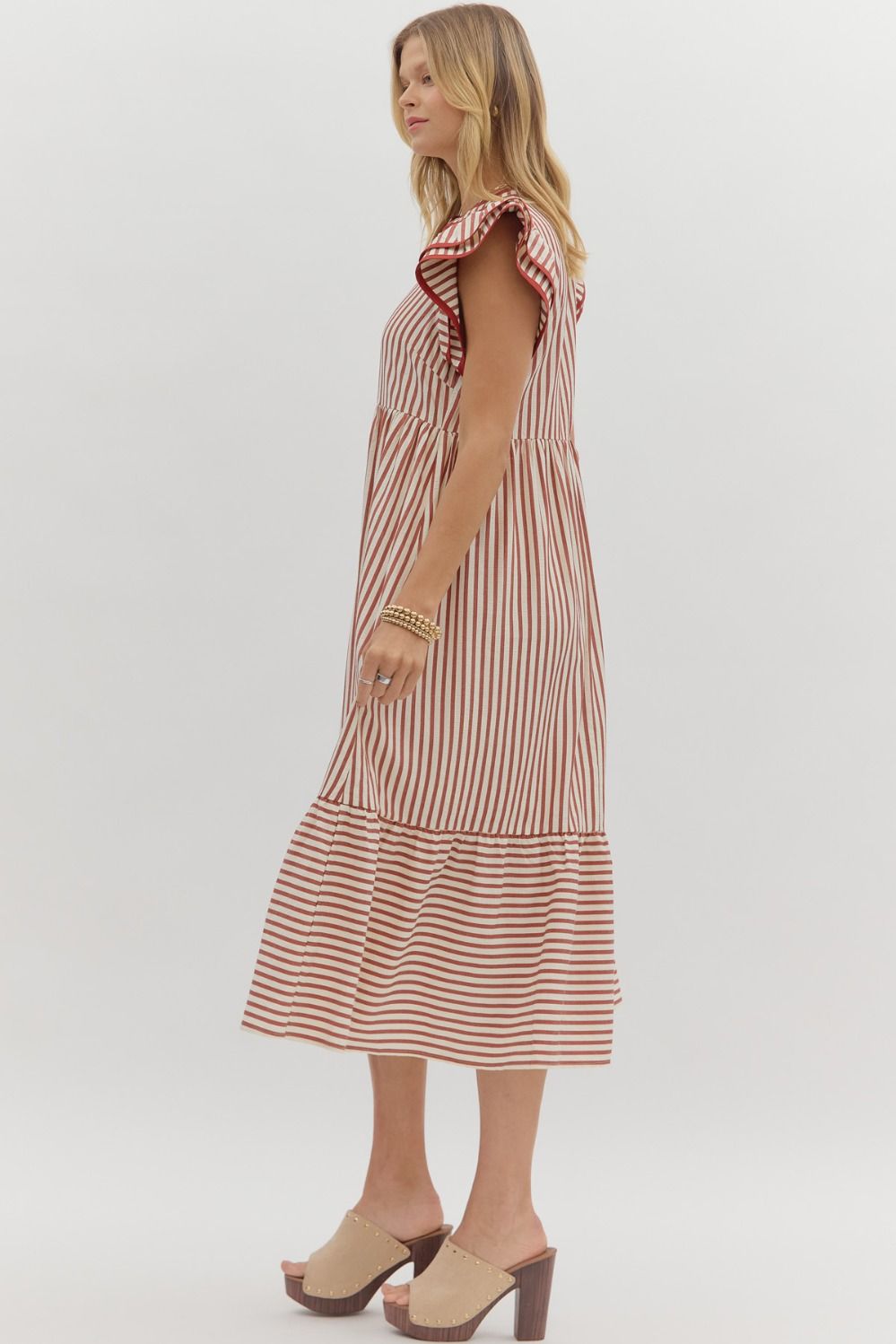 D26444 Textured Stripe Pattern Dress
