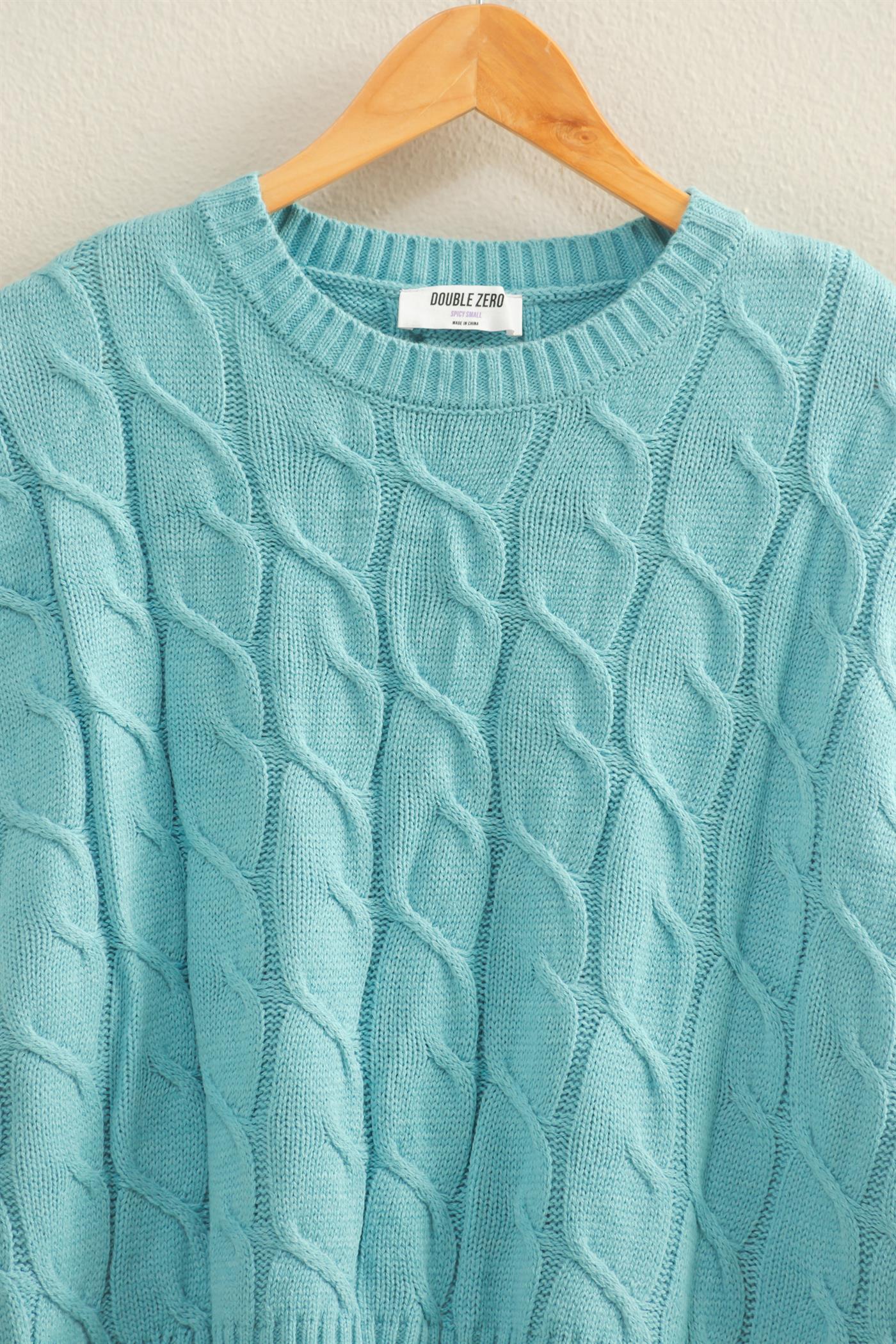 DZ25C905 Sleeveless Oversized Cable Knit Sweater Vest