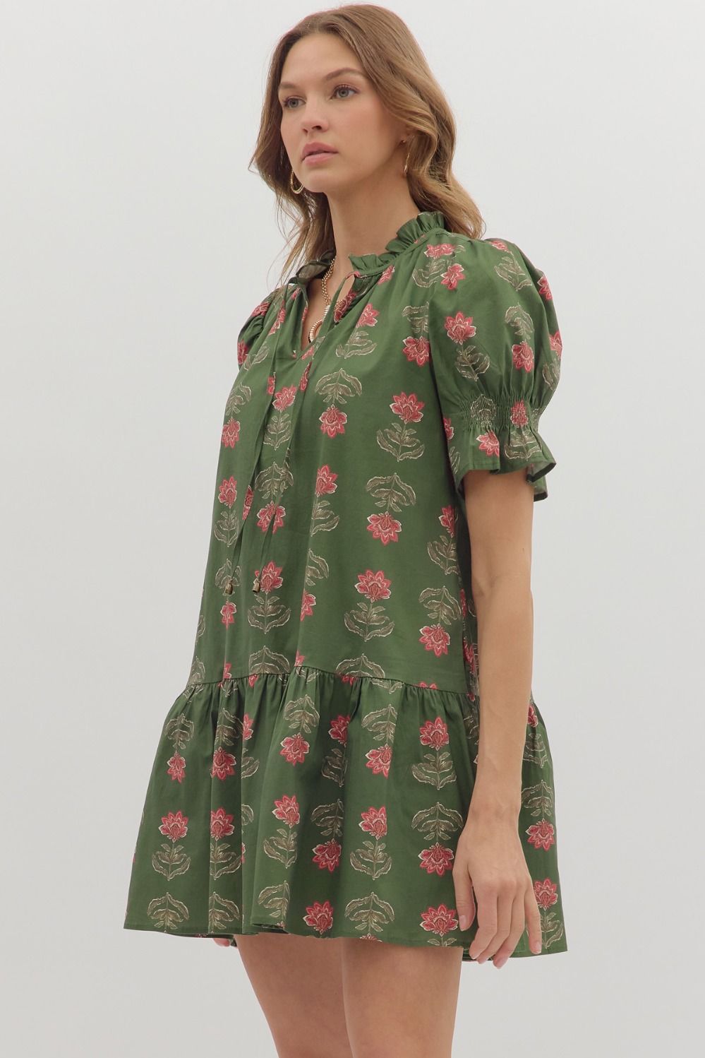D26288 Floral Print Mini Dress