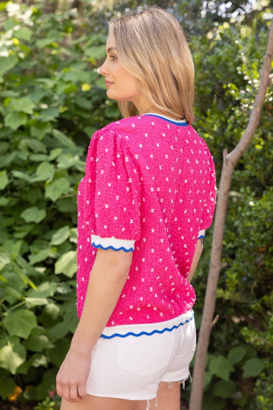 36745 Crinkle Dotted Top