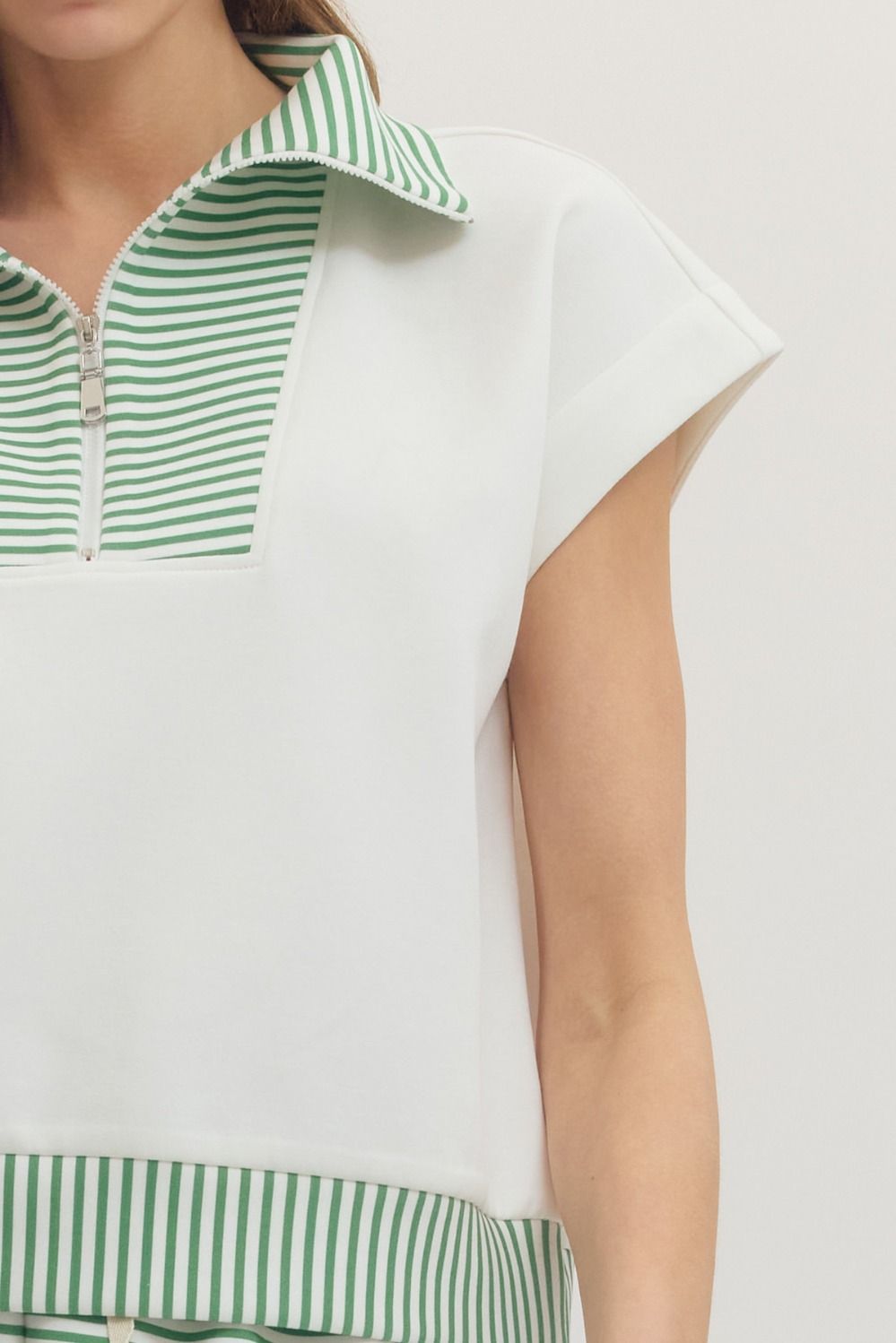 T30997 Striped Cap Sleeve Top