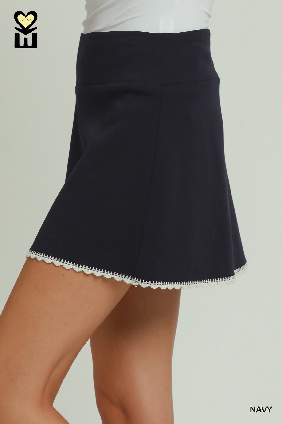 H1129-S Crochet Hem Skort