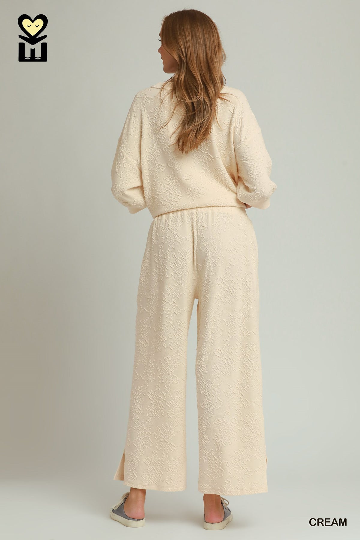 H1187-P Textured Jacquard Pants