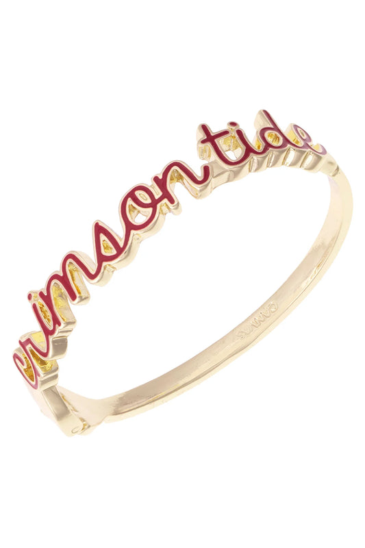 Alabama Crimson Tide Cursive Enamel Hinge Bangle