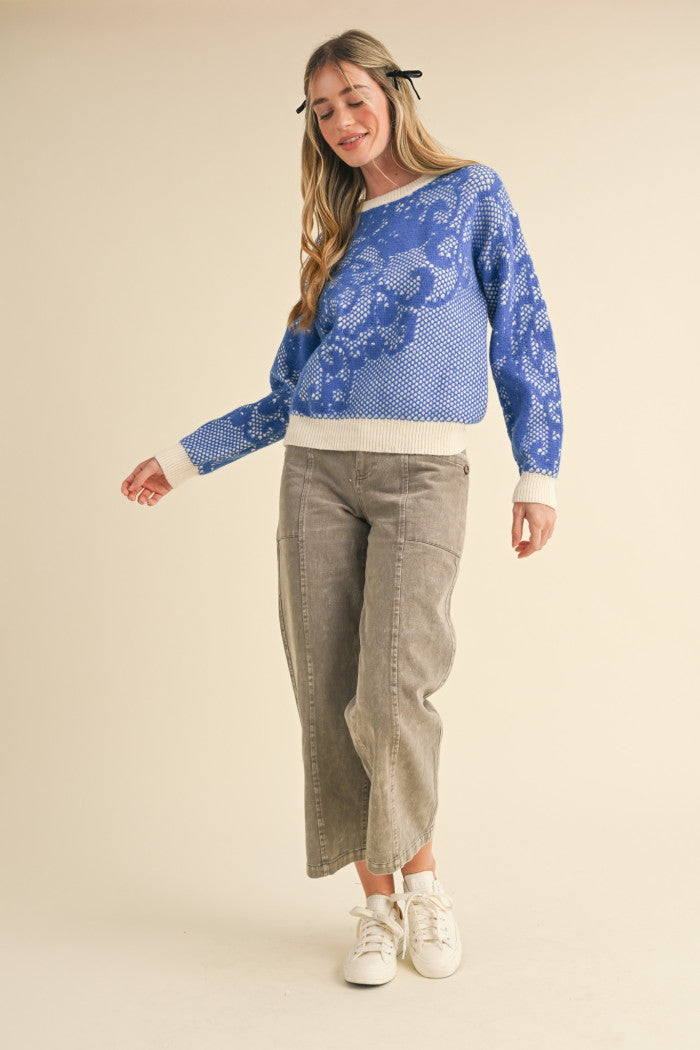 MSW10688 Lace Pattern Sweater