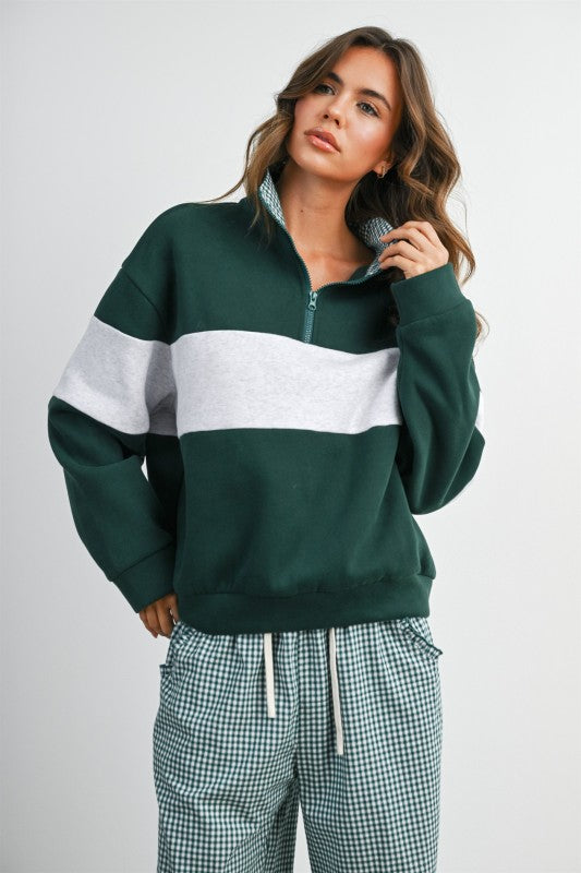 BMT8510 Colorblock Quarter Zip Sweatshirt