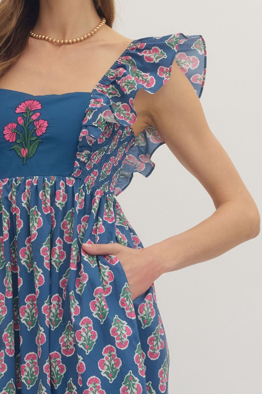 D29327 Botanical Print Midi Dress