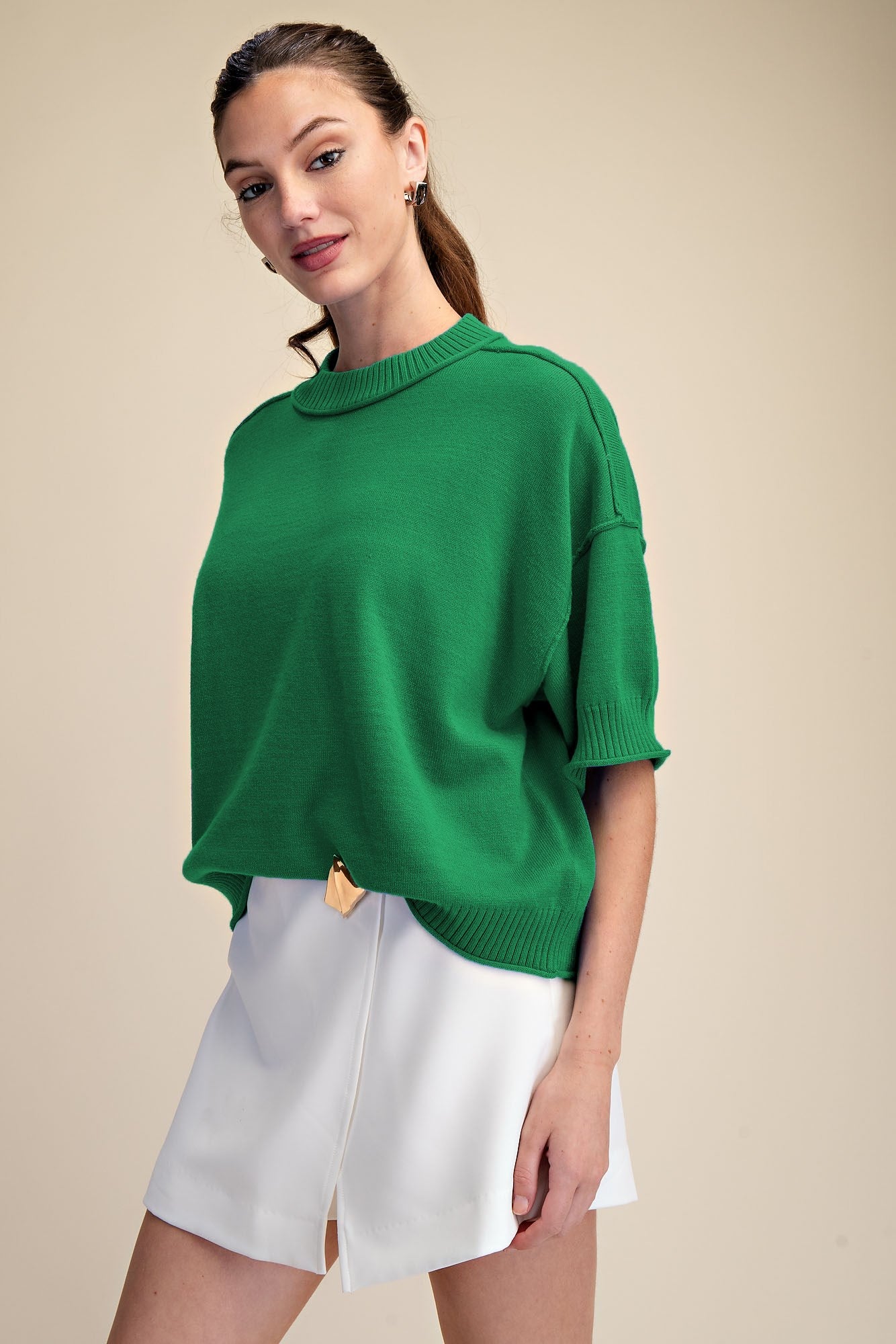 SW8221 Elbow Length Sweater Top