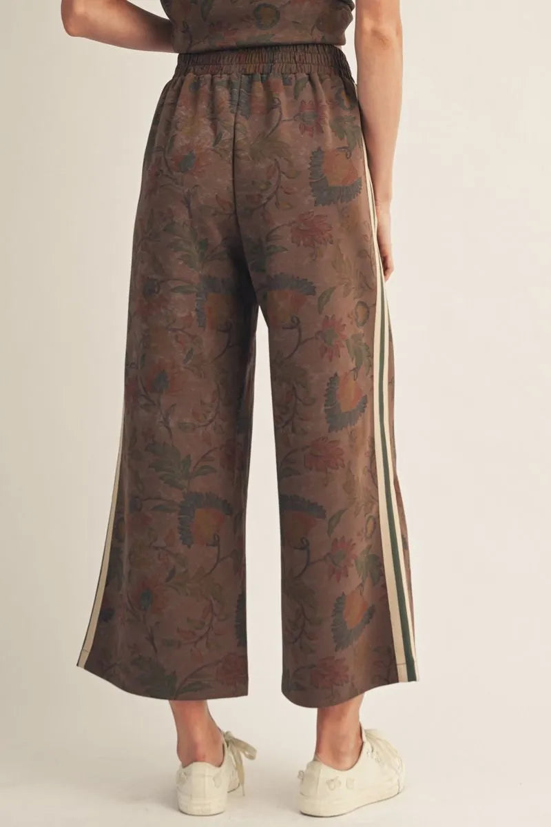B50959-BOTTOM Floral Wide Leg Pants
