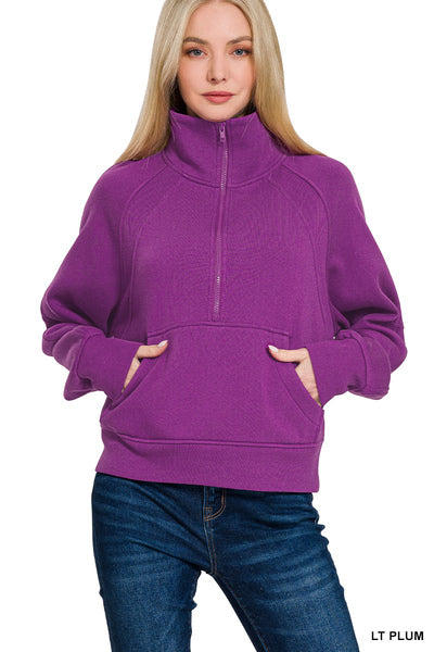 OT-4360Y Fleece Half-Zip Kangaroo Pocket Sweatshirt