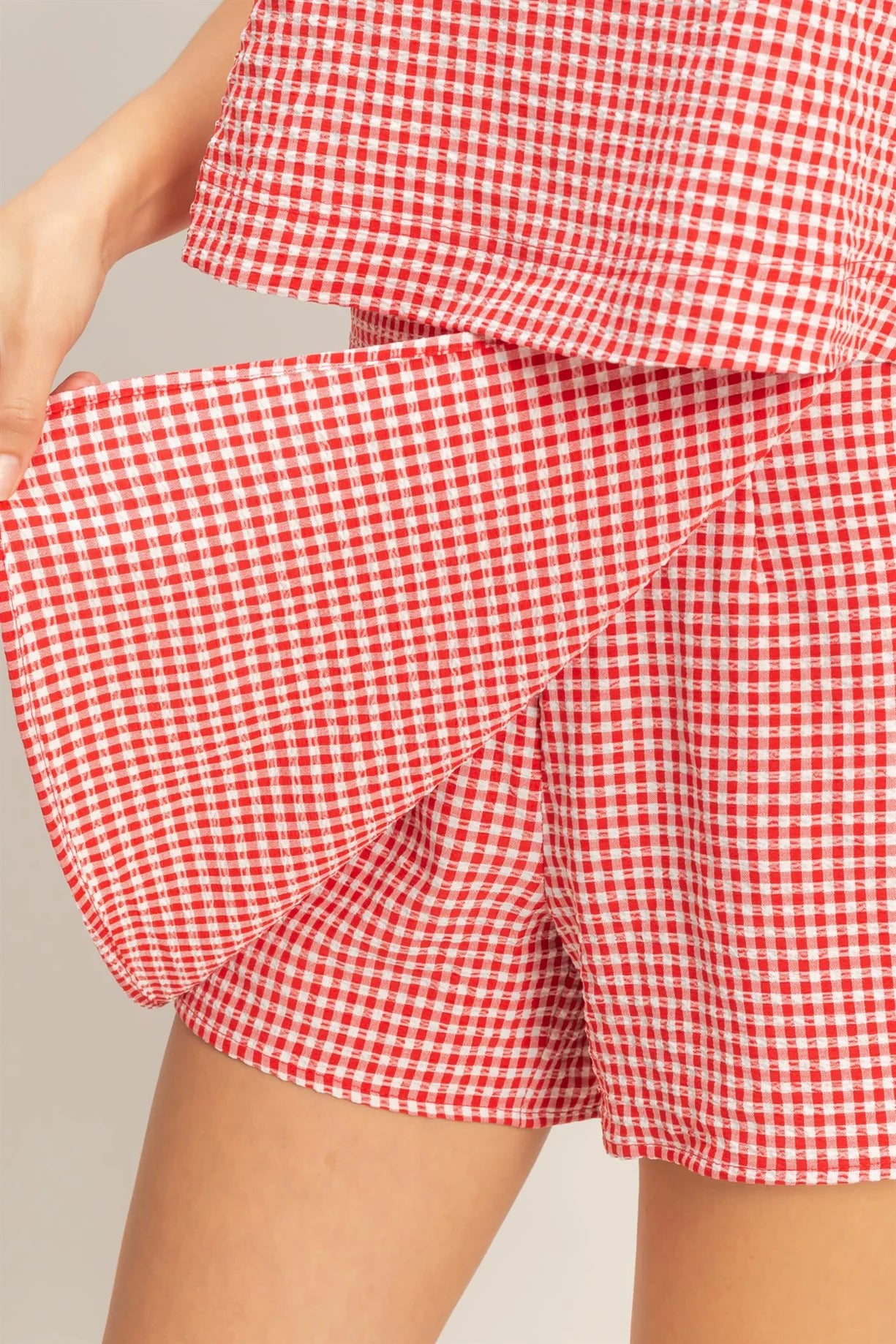 DZ26C688-SET Gingham Checkered Set