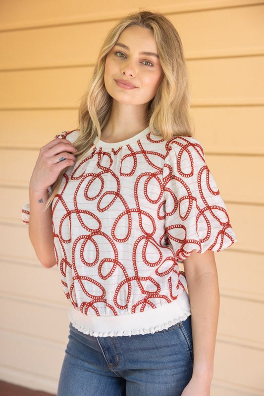 36819 Loop Embroidery Detail Top
