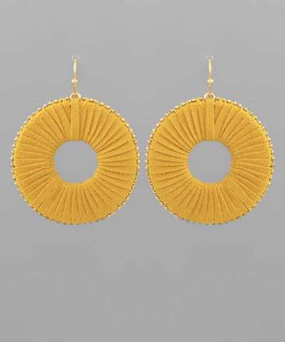 EP48784 Wrapped Raffia Round Earrings