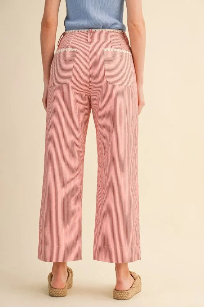 MP4663 Striped Wide Leg Pants