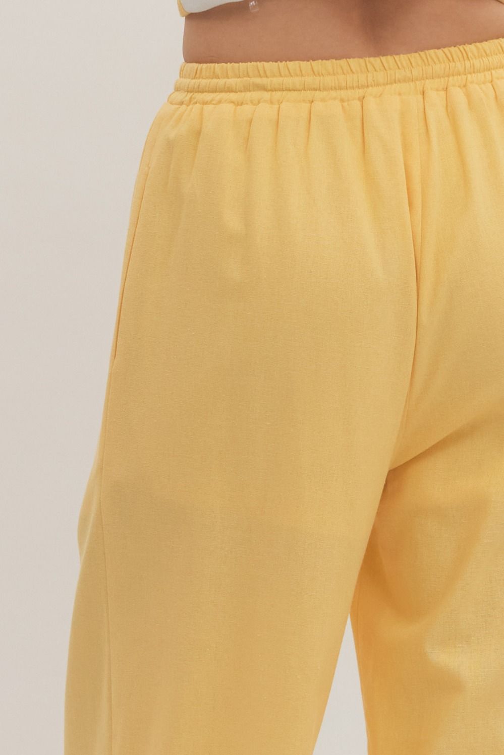 P31318 Solid Wide Leg Pants