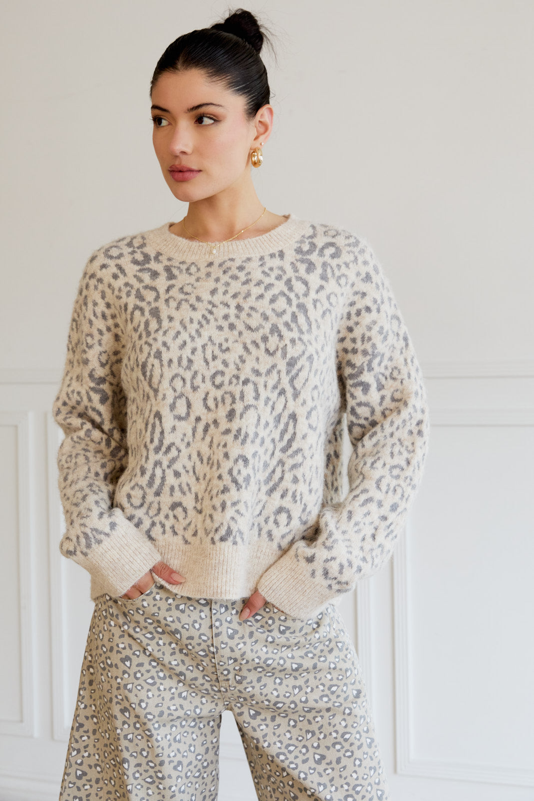 GWT1280 Animal Print Sweater