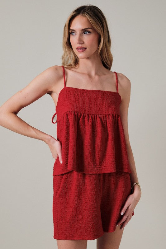 ET2739 Ribbon Tie Detail Tank Top