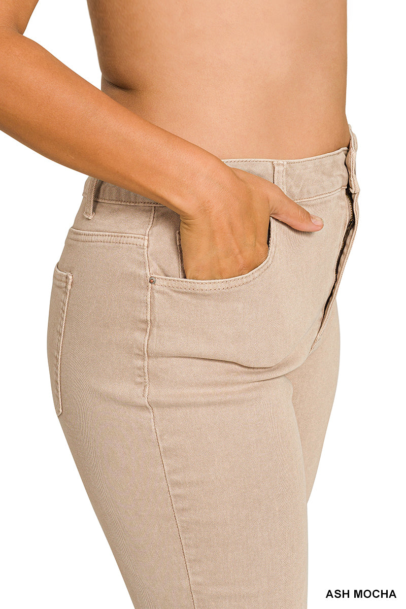 DMP-1847X5 Curvy High Waisted Frayed Hem Pants