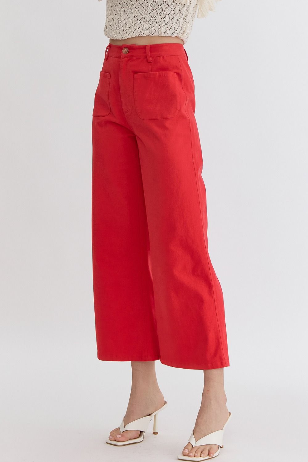 P23528 High Waisted Wide Leg Pants