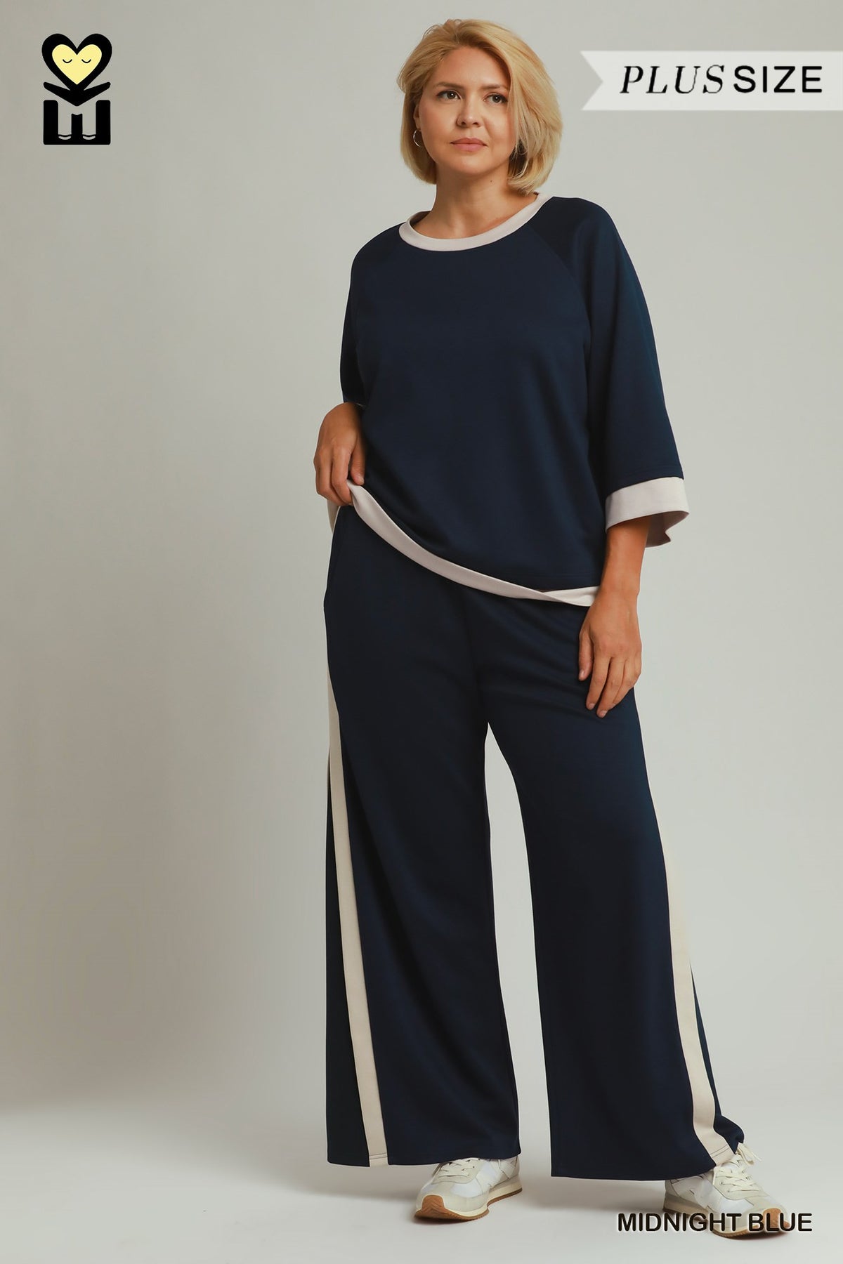 WH1119-T Curvy Colorblock Raglan Sleeve Top