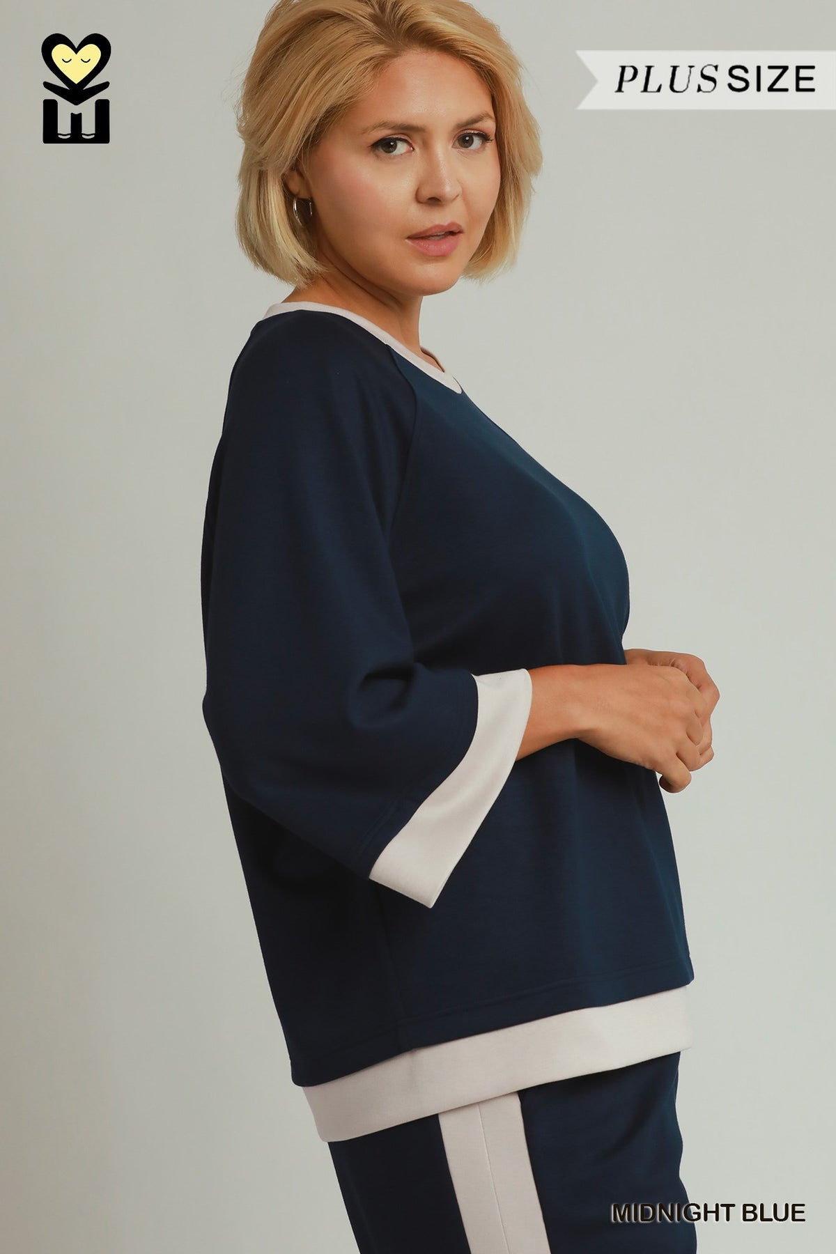 WH1119-T Curvy Colorblock Raglan Sleeve Top