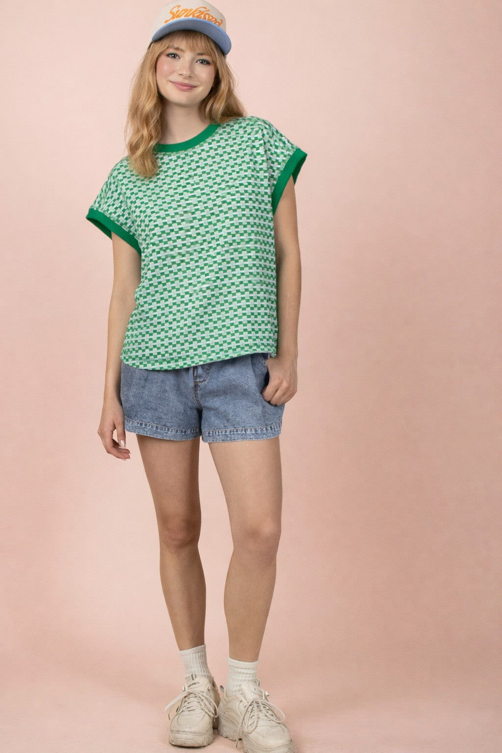 NT12607 Textured Casual Top