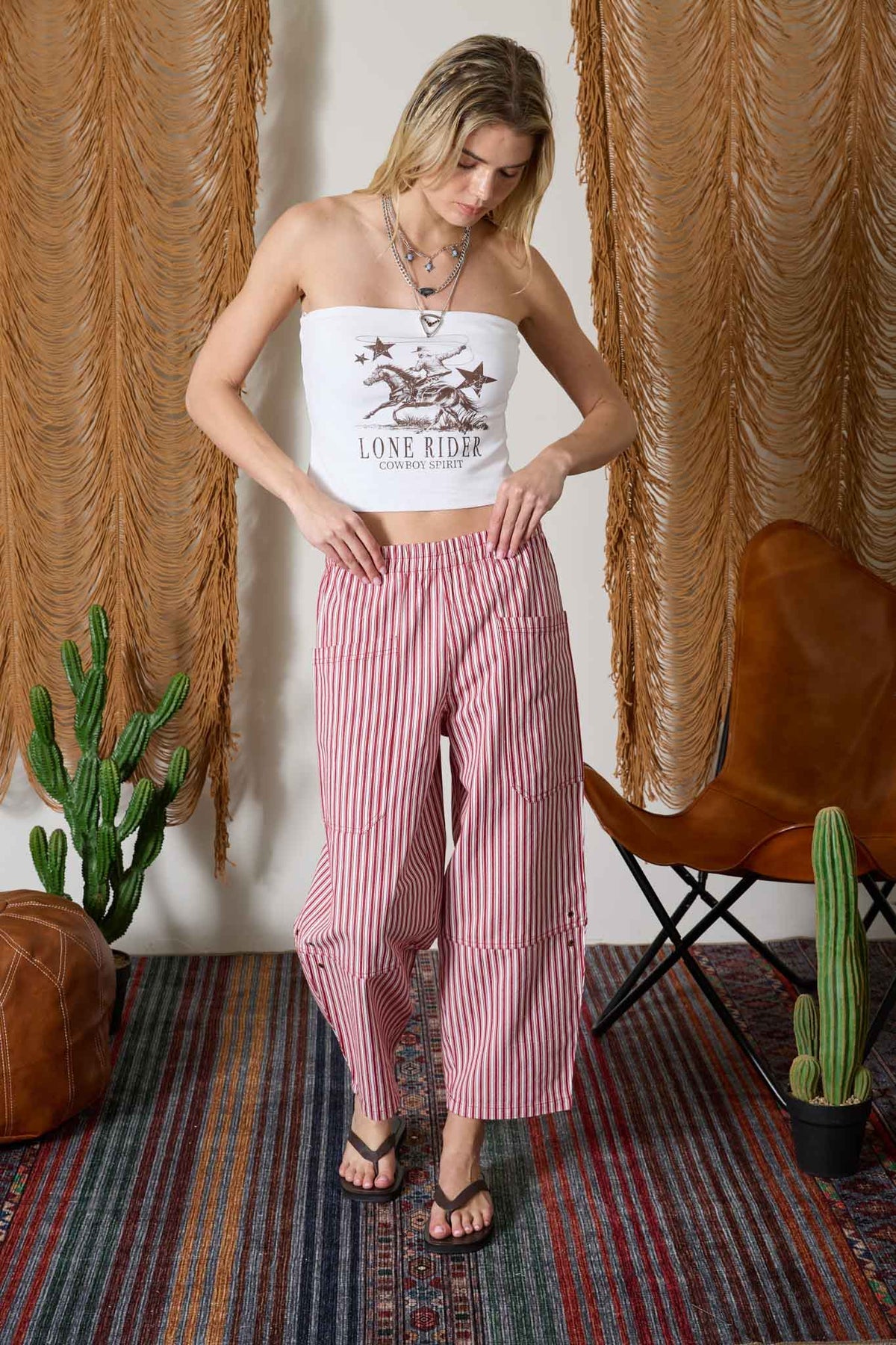 J6SP1010 Stripe Wide Leg Pants