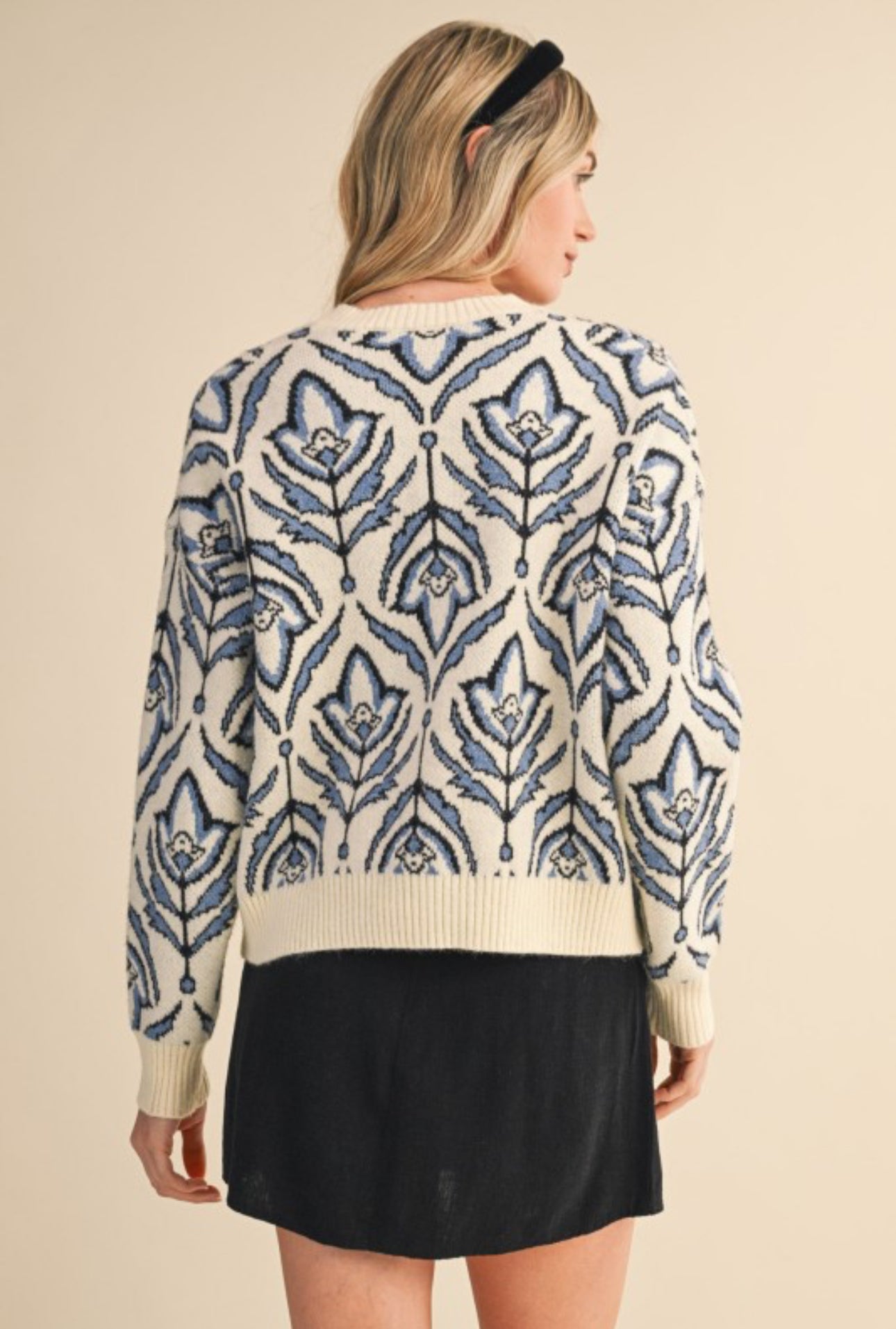 MSW11095 Chic Floral Pattern Sweater