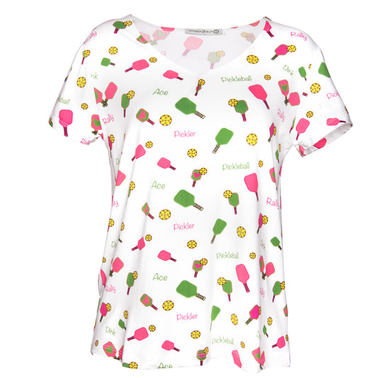 Pickleball V-Neck Pajama Top
