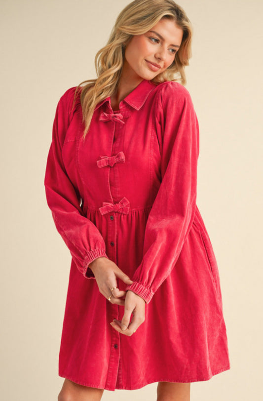 G13911 Bow Detail Dress